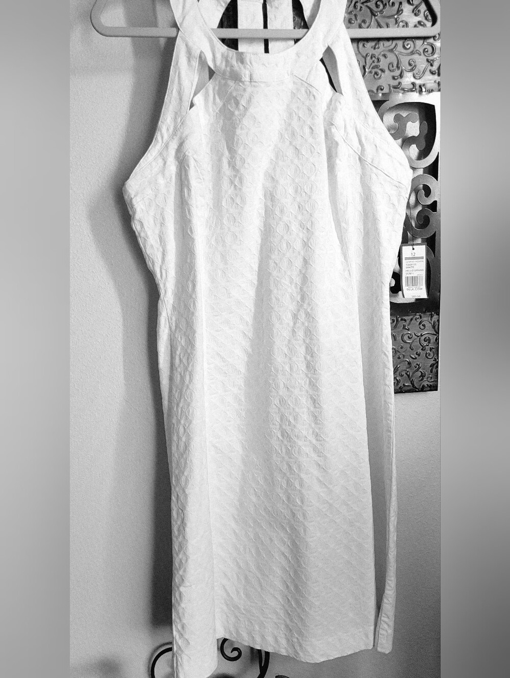 Womans Sexy White Textured Halter Dress. NWT